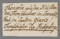 L 01461
<br/>
Label met opschrift
<br/>
<em>Escher von der Linth, Johannes Conrad (1767-1823)</em>